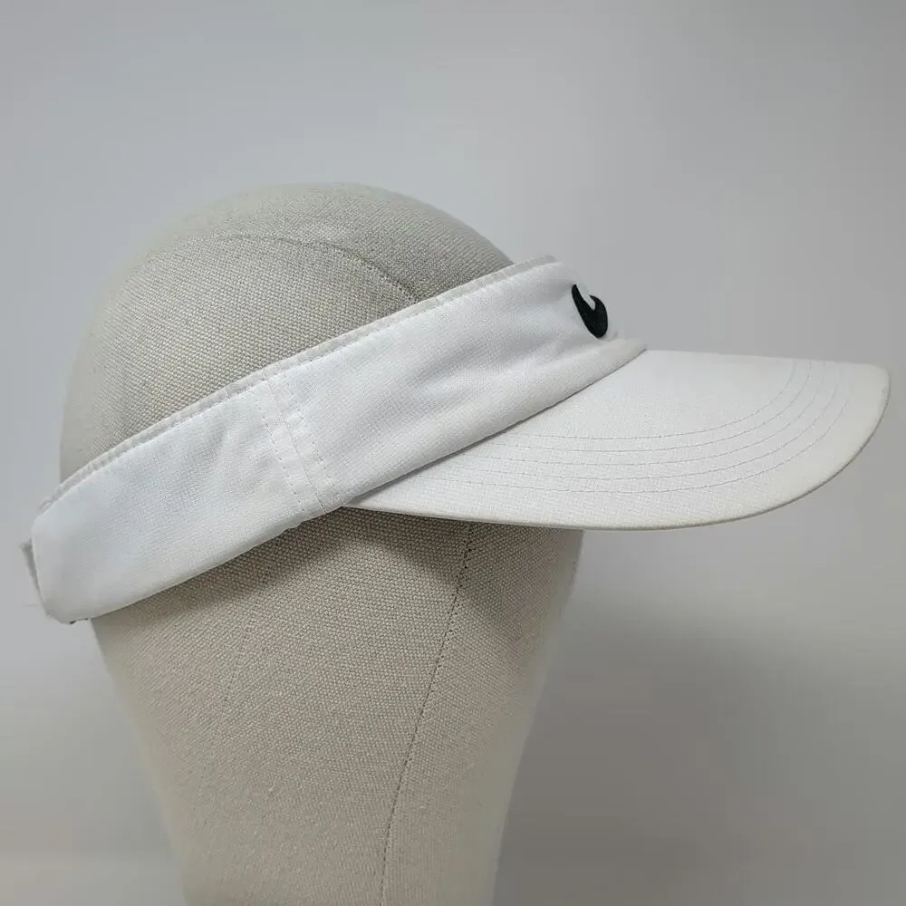 Nike Visor White One Size Dri-FIT Adjustable Strapback Swoosh Golf Tennis Hat